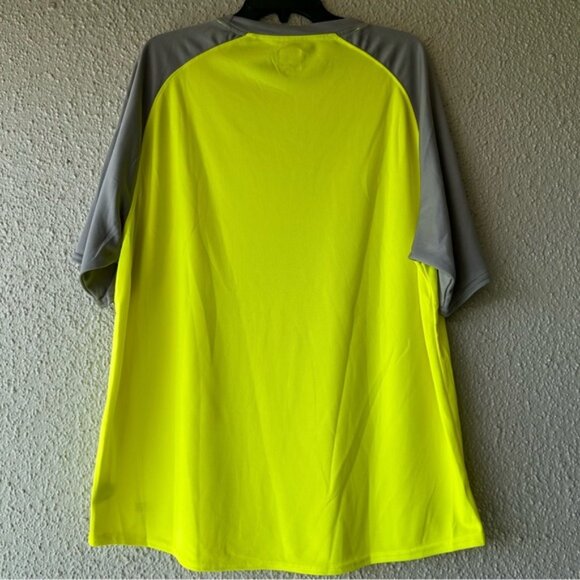 Russell Athletic Dri-Power Sports men’s T-Shirt Gray and Neon Yellow XL - Picture 2 of 6